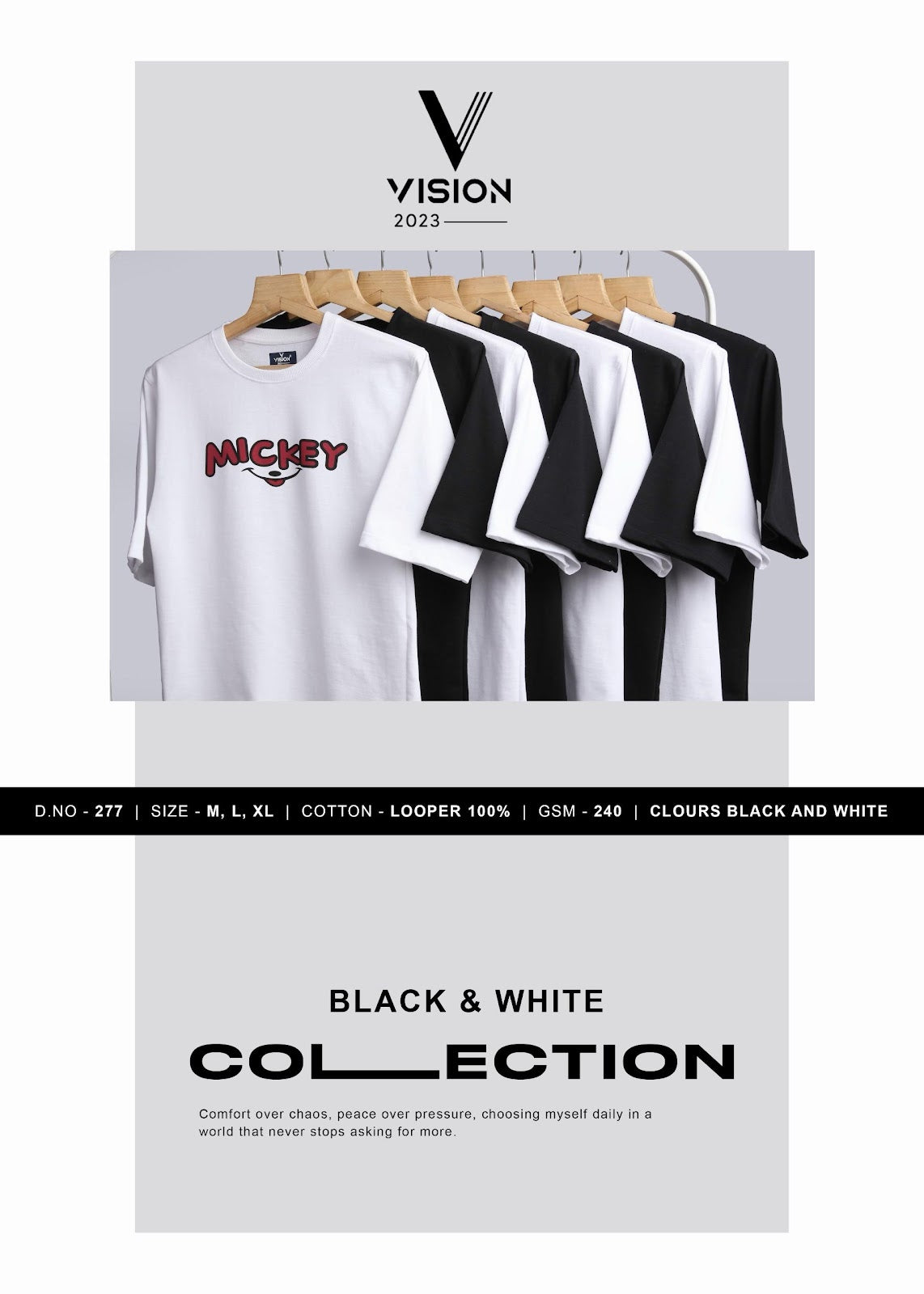 Dno 277 Vision Cotton Looper Mens Tshirts Wholesale Rate