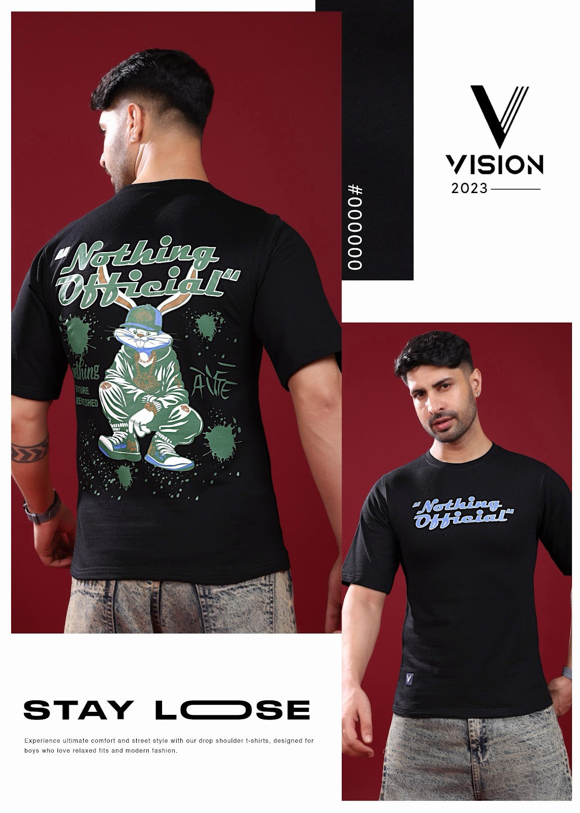 Dno 277 Vision Cotton Looper Mens Tshirts Wholesale Rate