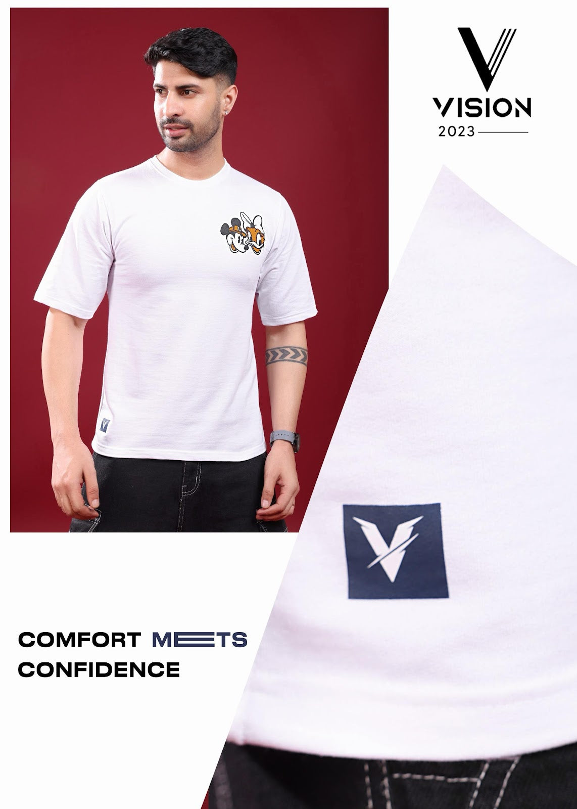 Dno 277 Vision Cotton Looper Mens Tshirts Wholesale Rate