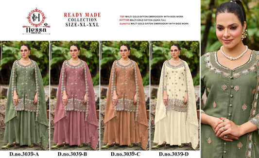 Dno 3039 Hessa Chiffon Pakistani Readymade Suits Wholesaler India