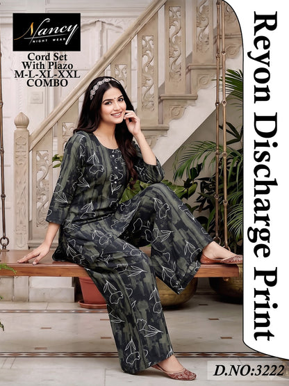 Dno 3222 Nancy Amiti Reyon Co Ord Set Manufacturer Gujarat