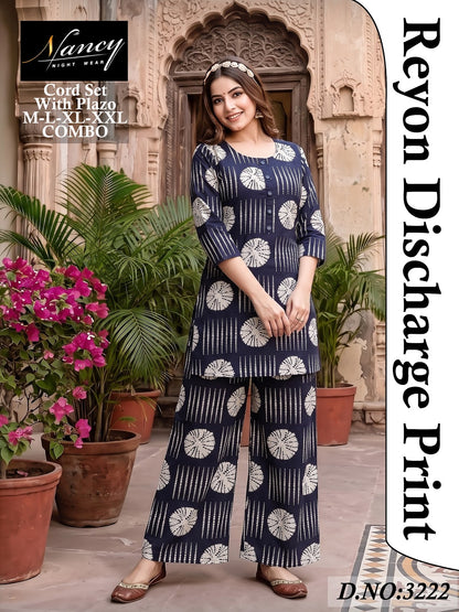 Dno 3222 Nancy Amiti Reyon Co Ord Set Manufacturer Gujarat