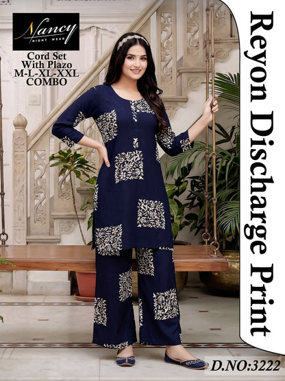 Dno 3222 Nancy Amiti Reyon Co Ord Set Manufacturer Gujarat