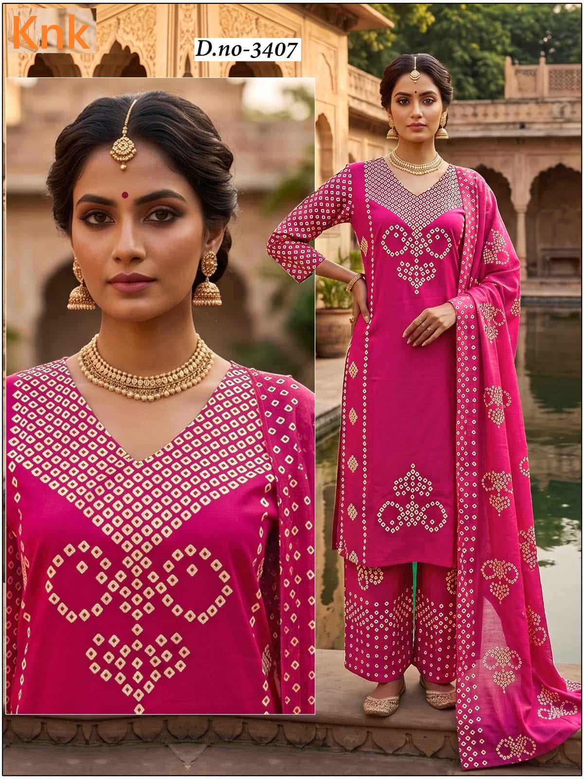 Dno 3407 Knk Dhabu Readymade Cotton Pant Suits Wholesaler India
