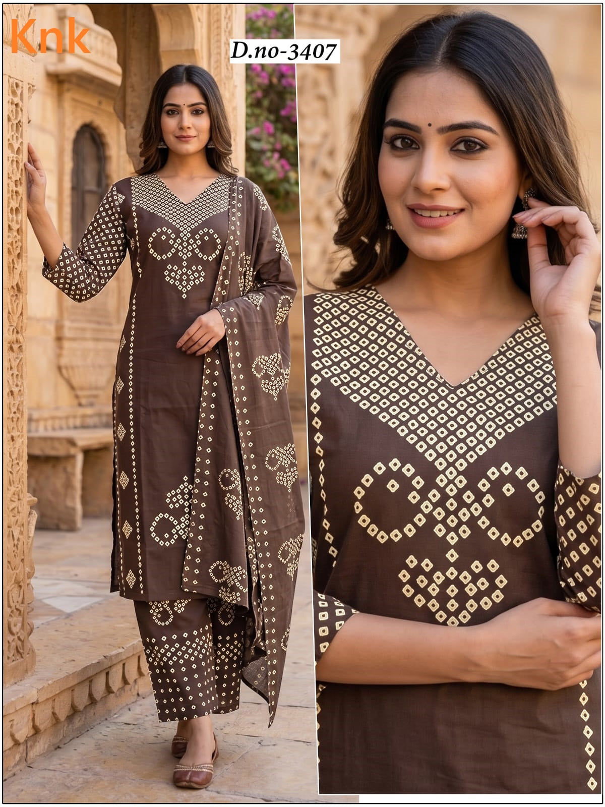 Dno 3407 Knk Dhabu Readymade Cotton Pant Suits Wholesaler India