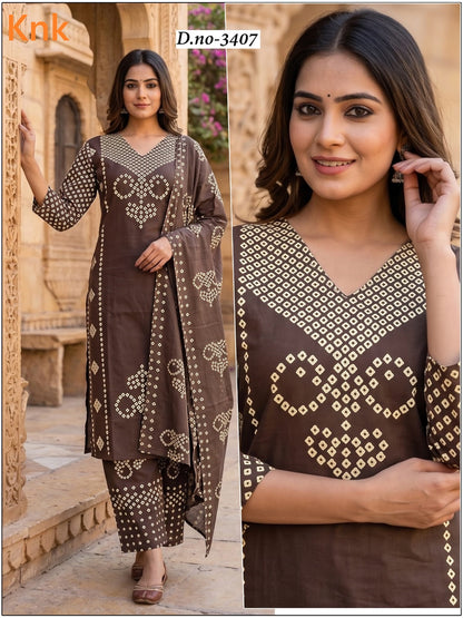 Dno 3407 Knk Dhabu Readymade Cotton Pant Suits Wholesaler India