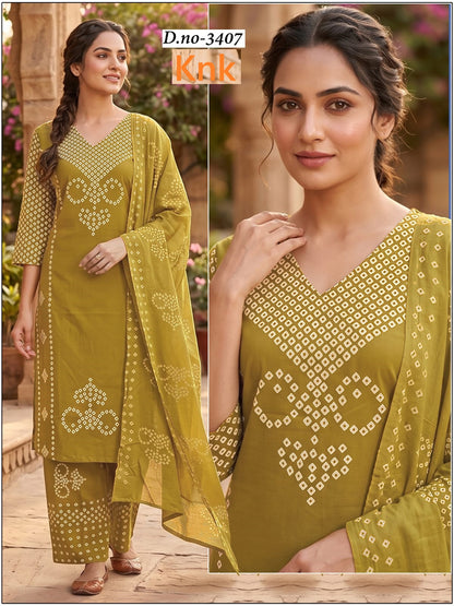 Dno 3407 Knk Dhabu Readymade Cotton Pant Suits Wholesaler India