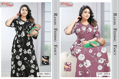 Dno 3608-3614 Ruchee Fashion Rayon Feeding Night Gown Wholesaler