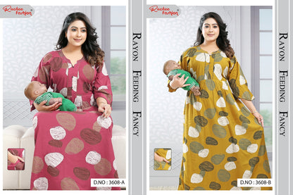 Dno 3608-3614 Ruchee Fashion Rayon Feeding Night Gown Wholesaler