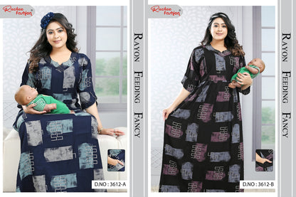 Dno 3608-3614 Ruchee Fashion Rayon Feeding Night Gown Wholesaler