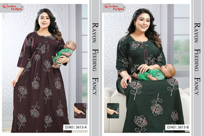Dno 3608-3614 Ruchee Fashion Rayon Feeding Night Gown Wholesaler