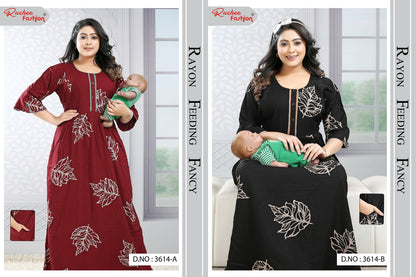 Dno 3608-3614 Ruchee Fashion Rayon Feeding Night Gown Wholesaler