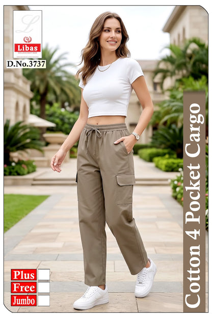 Dno 3737 Libas Amiti Cotton Women Cargo Pants Manufacturer Gujarat