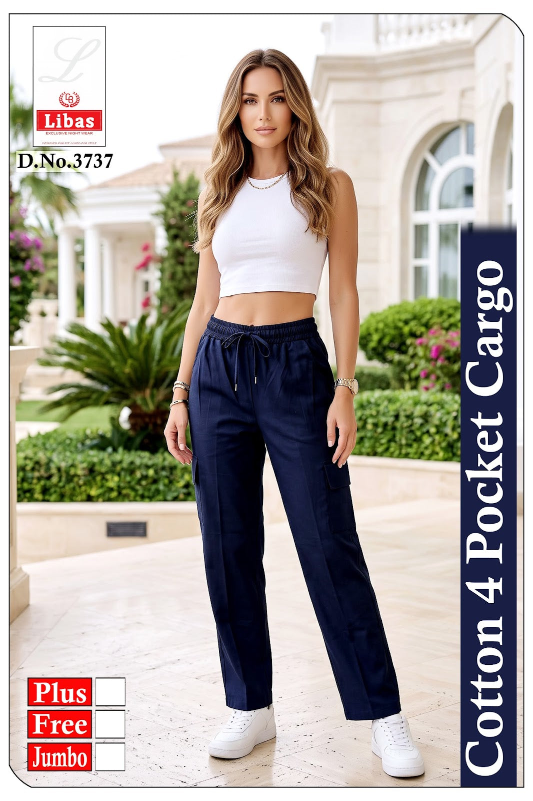 Dno 3737 Libas Amiti Cotton Women Cargo Pants Manufacturer Gujarat