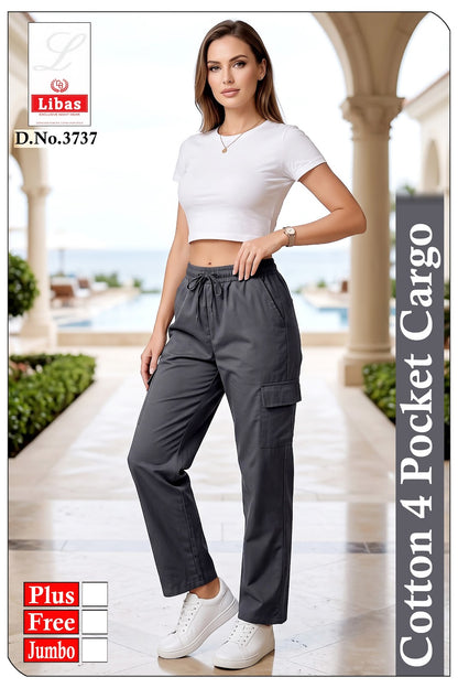Dno 3737 Libas Amiti Cotton Women Cargo Pants Manufacturer Gujarat