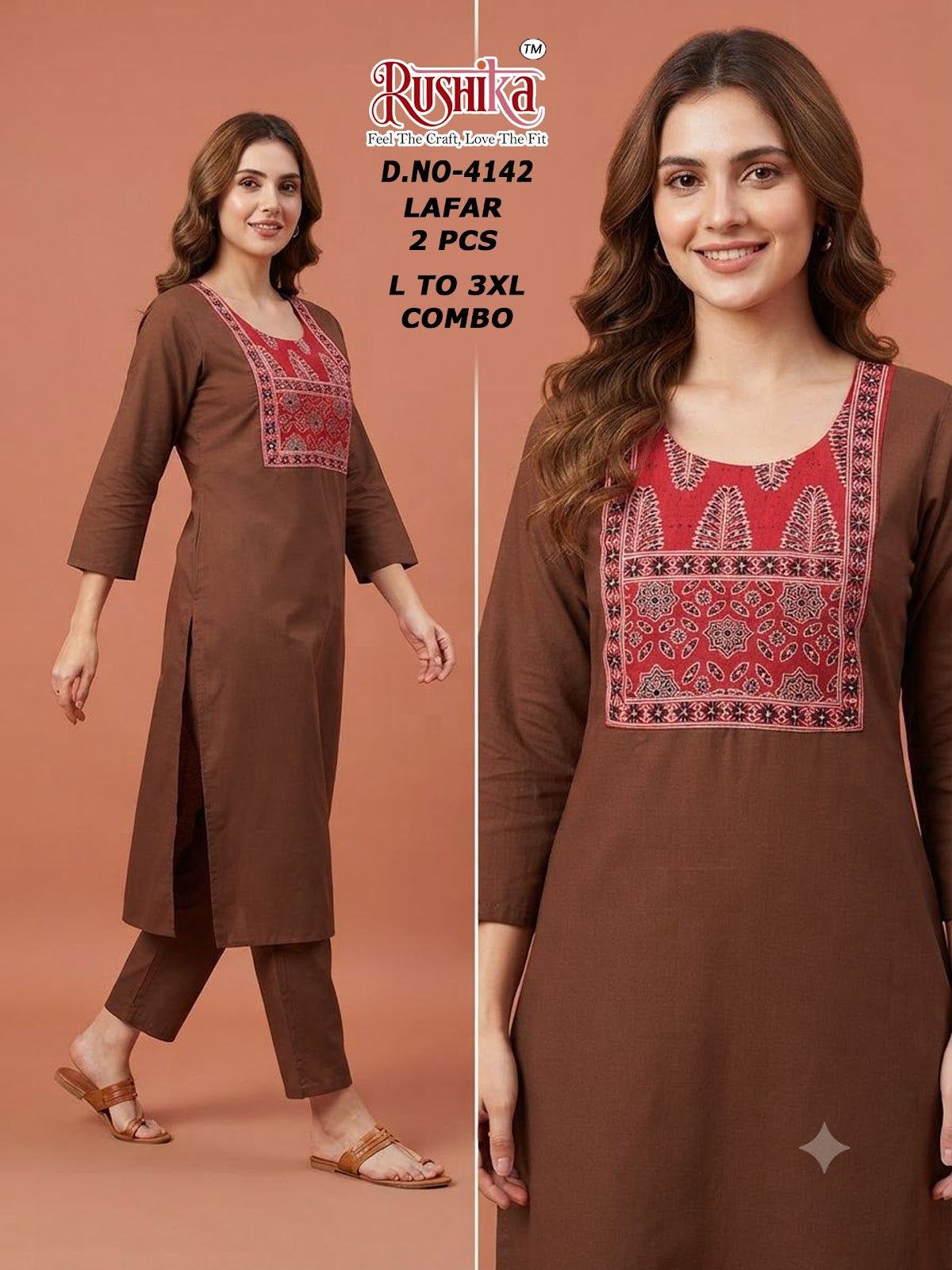 Dno 4142 To 4153 Rushika Lafar Co Ord Set Wholesale Rate