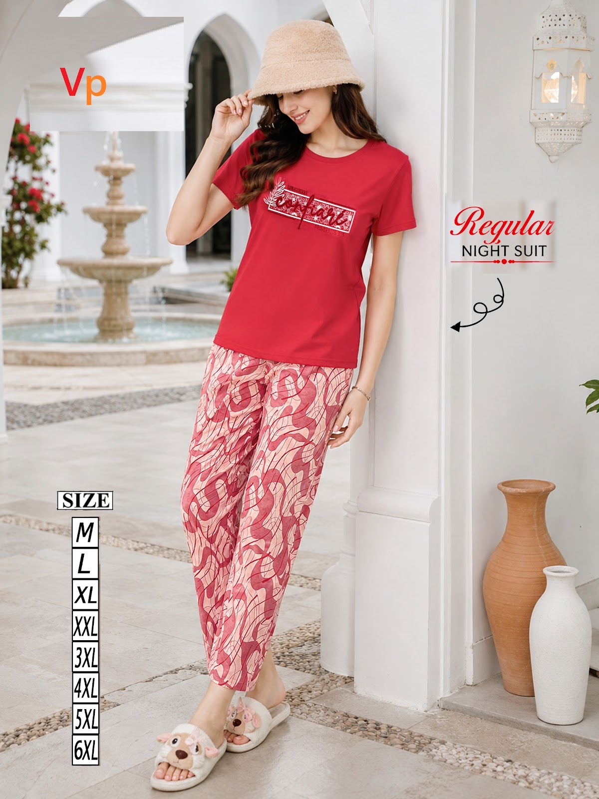 Dno 5003 110726 Vp Hosiery Cotton Pyjama Night Suits Wholesale Price