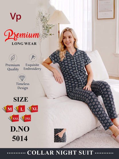 Dno 5014 100726 Vp Hosiery Cotton Collar Night Suits Wholesaler Gujarat