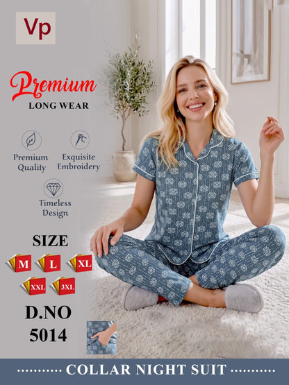 Dno 5014 100726 Vp Hosiery Cotton Collar Night Suits Wholesaler Gujarat