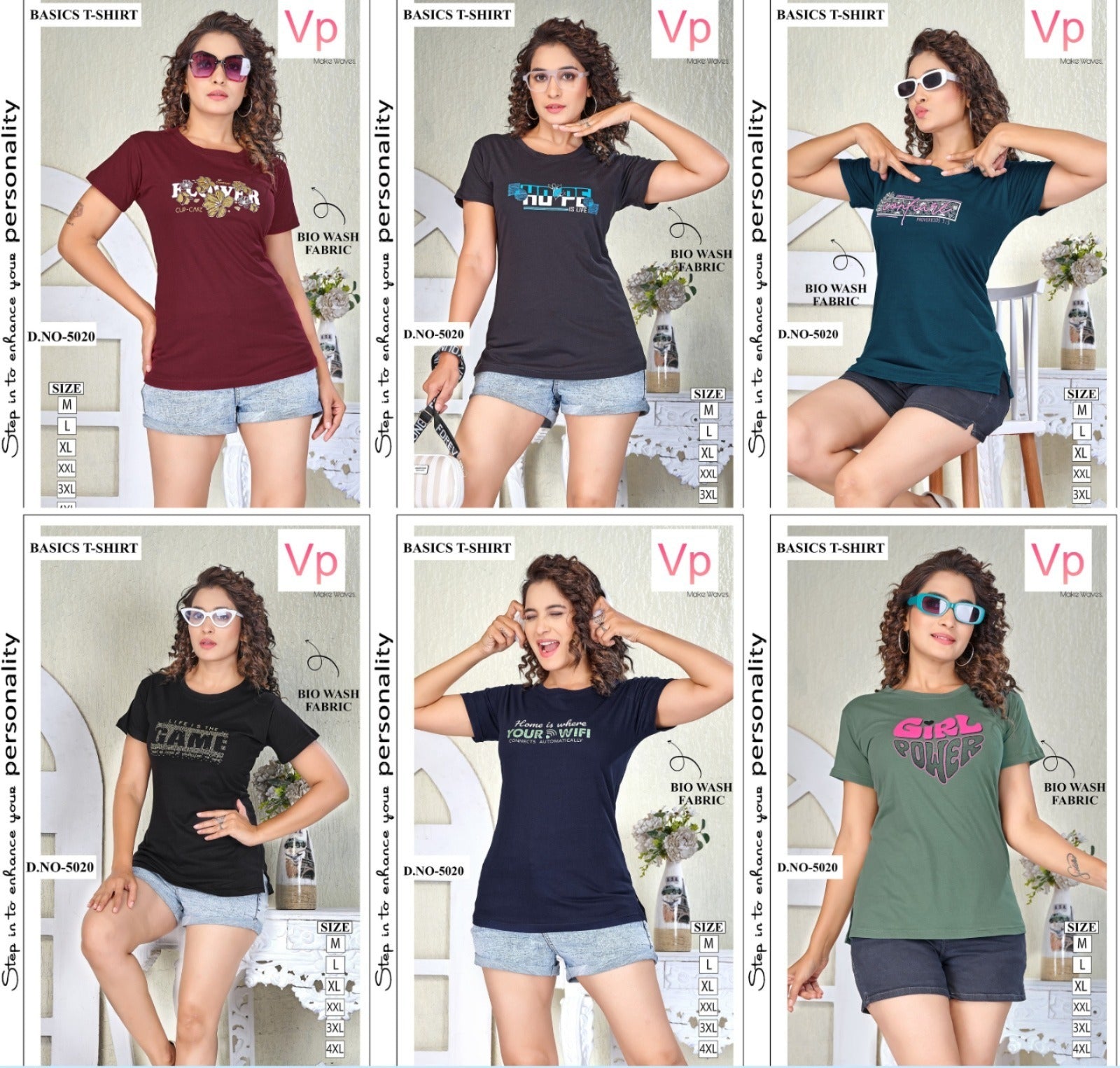 Dno 5020 Vp Biowash Women Tshirt Exporter Ahmedabad