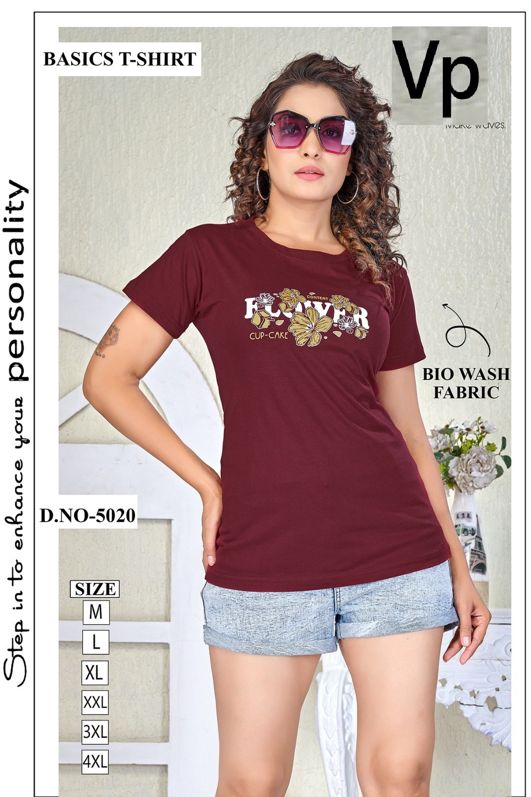 Dno 5020 Vp Biowash Women Tshirt Exporter Ahmedabad