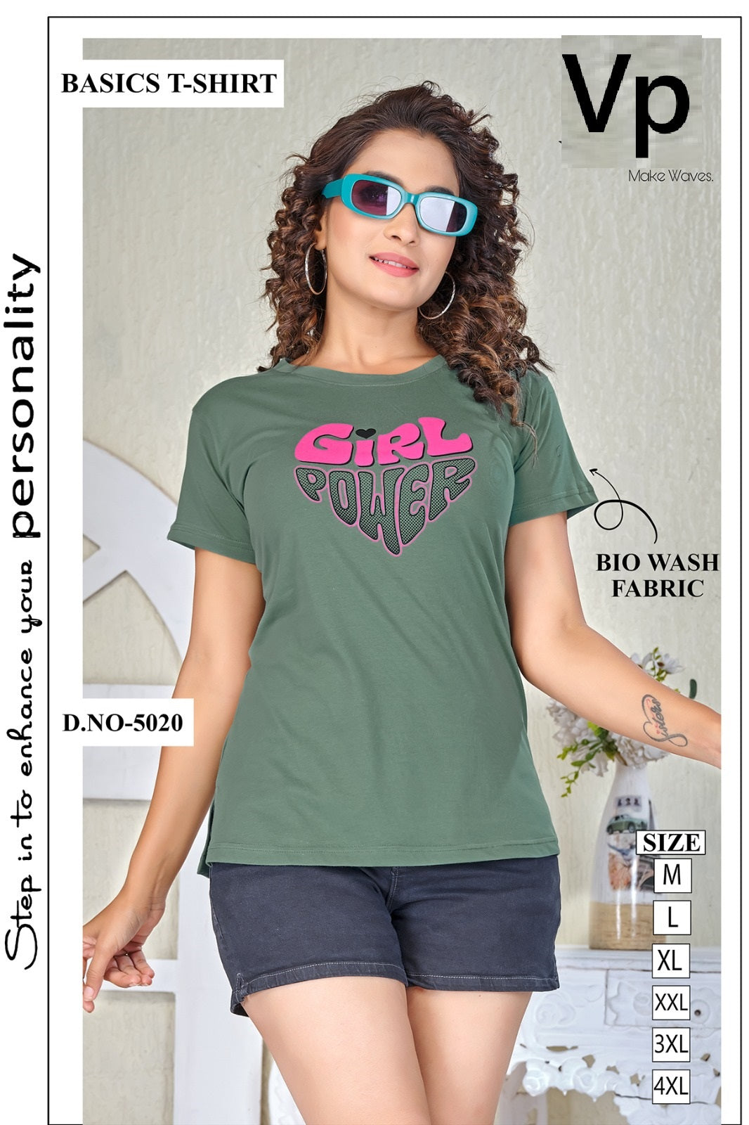 Dno 5020 Vp Biowash Women Tshirt Exporter Ahmedabad