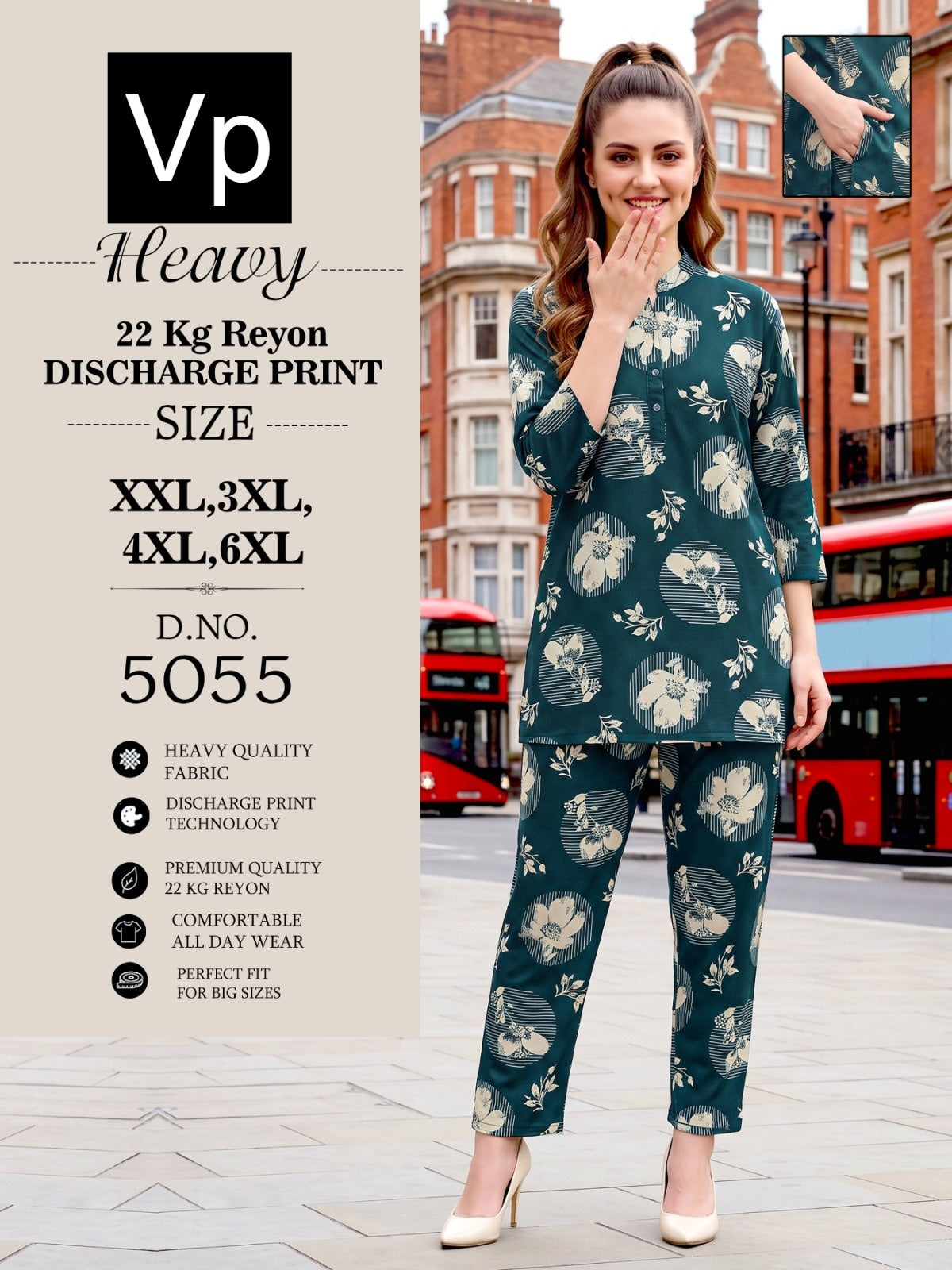 Dno 5055 1206 Vp Rayon 22Kg Co Ord Set Exporter