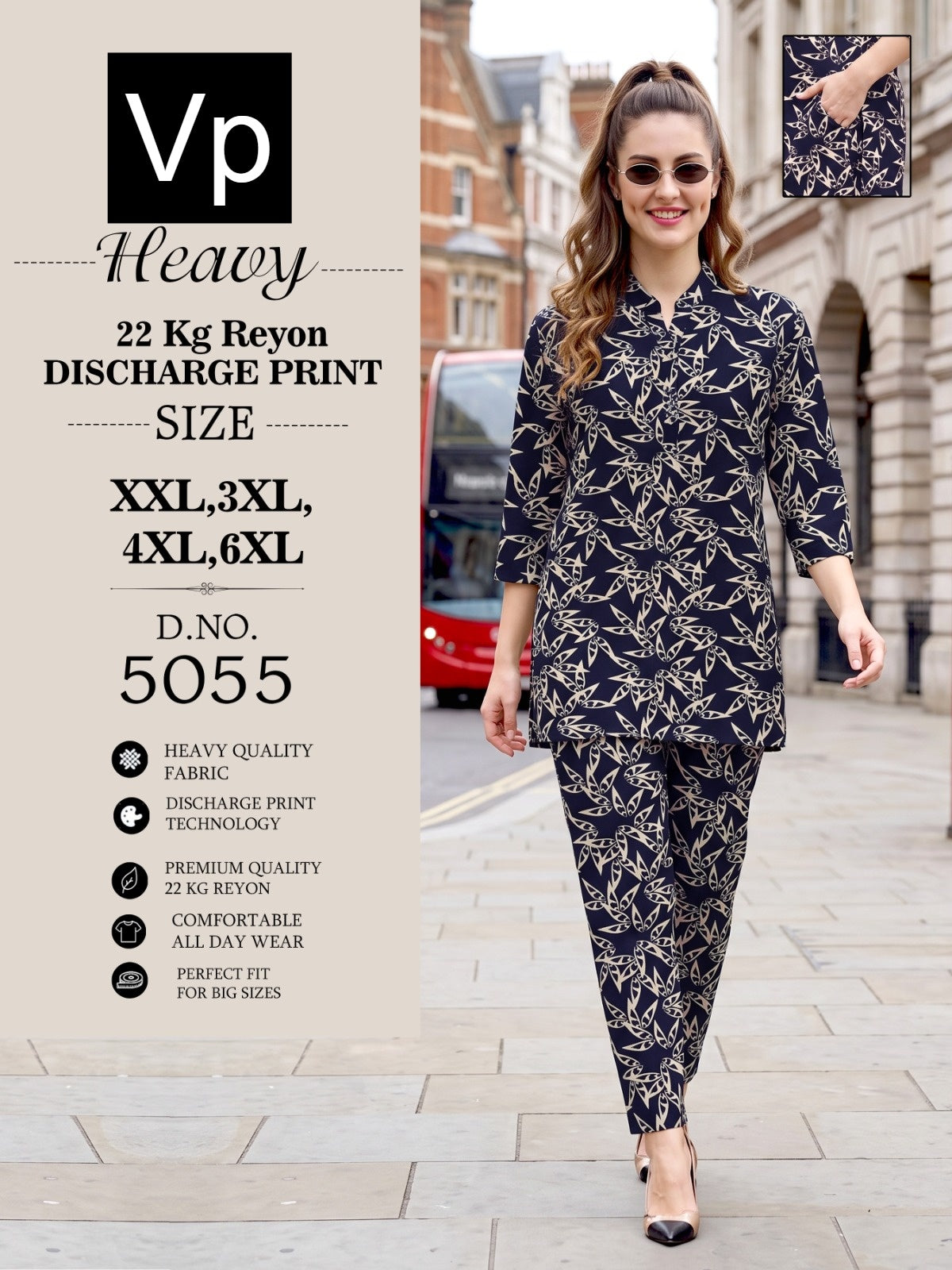 Dno 5055 1206 Vp Rayon 22Kg Co Ord Set Exporter