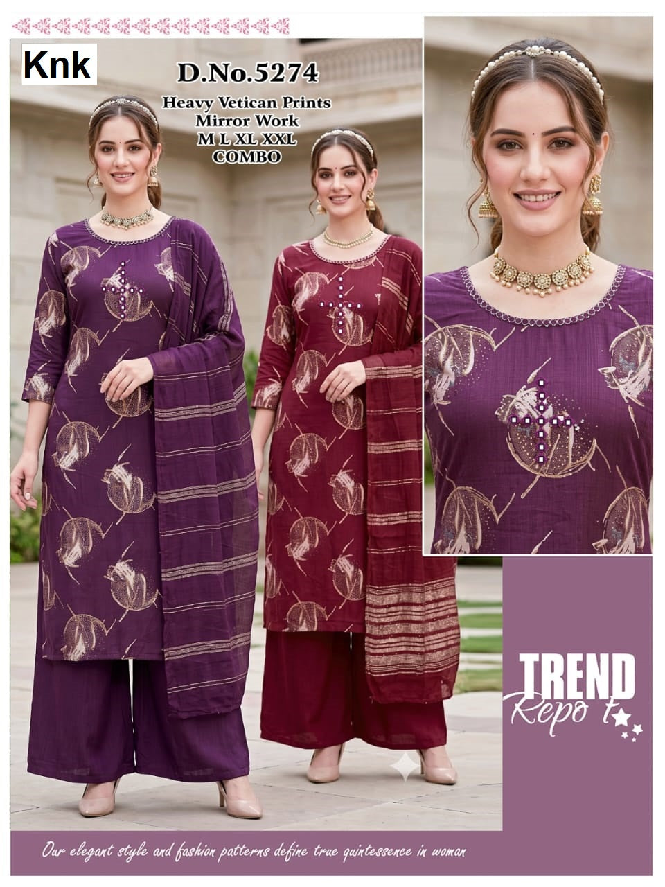 Dno 5274-5277 Mirror Work Knk Vetican Readymade Pant Style Suits Exporter Ahmedabad