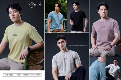 Dno 5665 Self Cut Sigar Imported Mens Tshirts Manufacturer