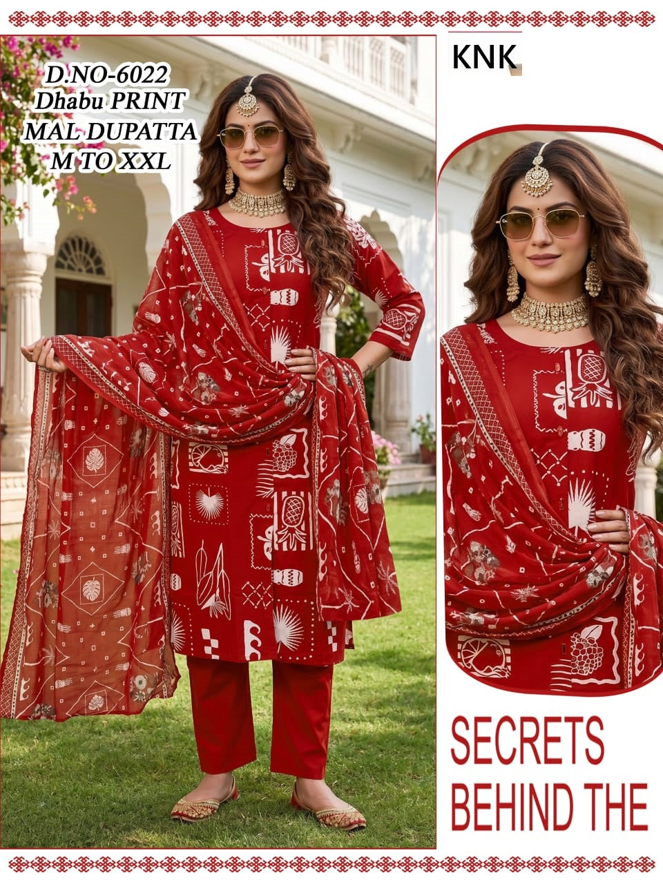 Dno 6021-6023 Knk Dhabu Readymade Cotton Pant Suits Wholesale Rate