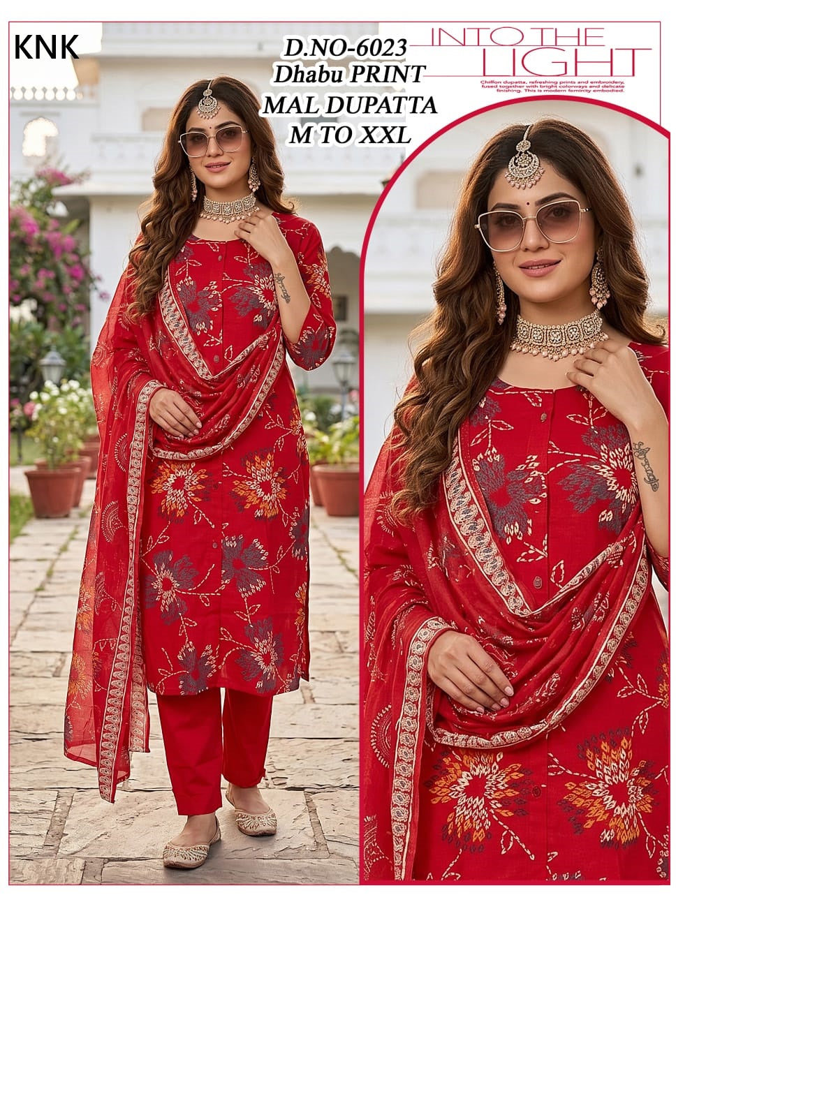 Dno 6021-6023 Knk Dhabu Readymade Cotton Pant Suits Wholesale Rate