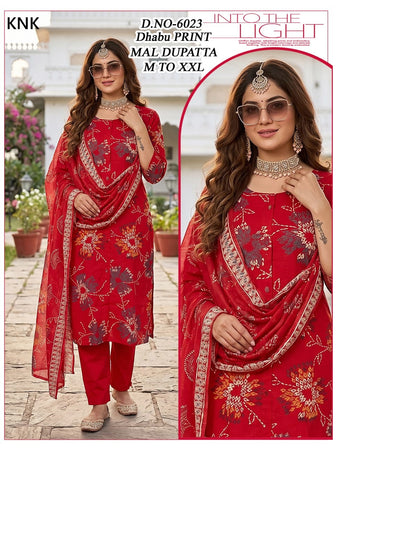 Dno 6021-6023 Knk Dhabu Readymade Cotton Pant Suits Wholesale Rate
