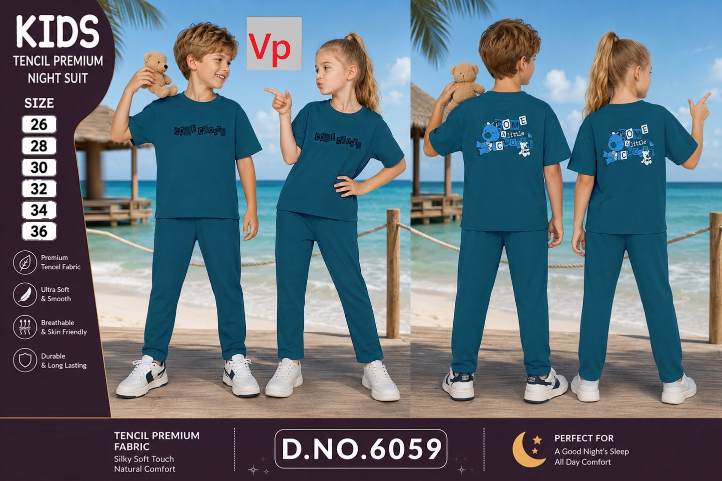 Dno 6059 Vp Tencil Unisex Kids Co Ord Set Exporter