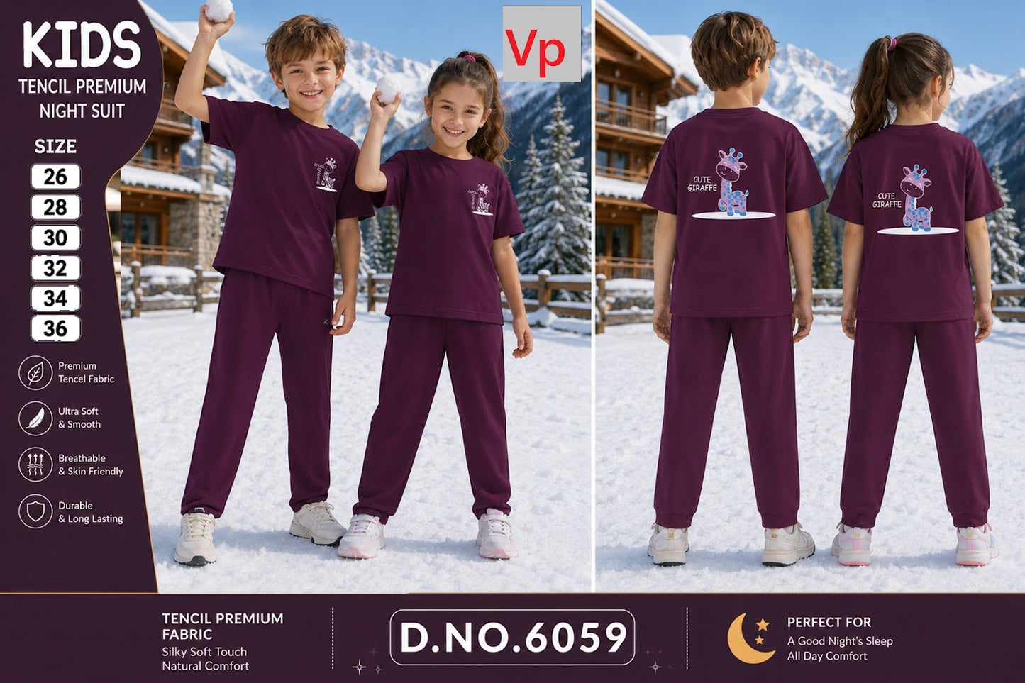 Dno 6059 Vp Tencil Unisex Kids Co Ord Set Exporter