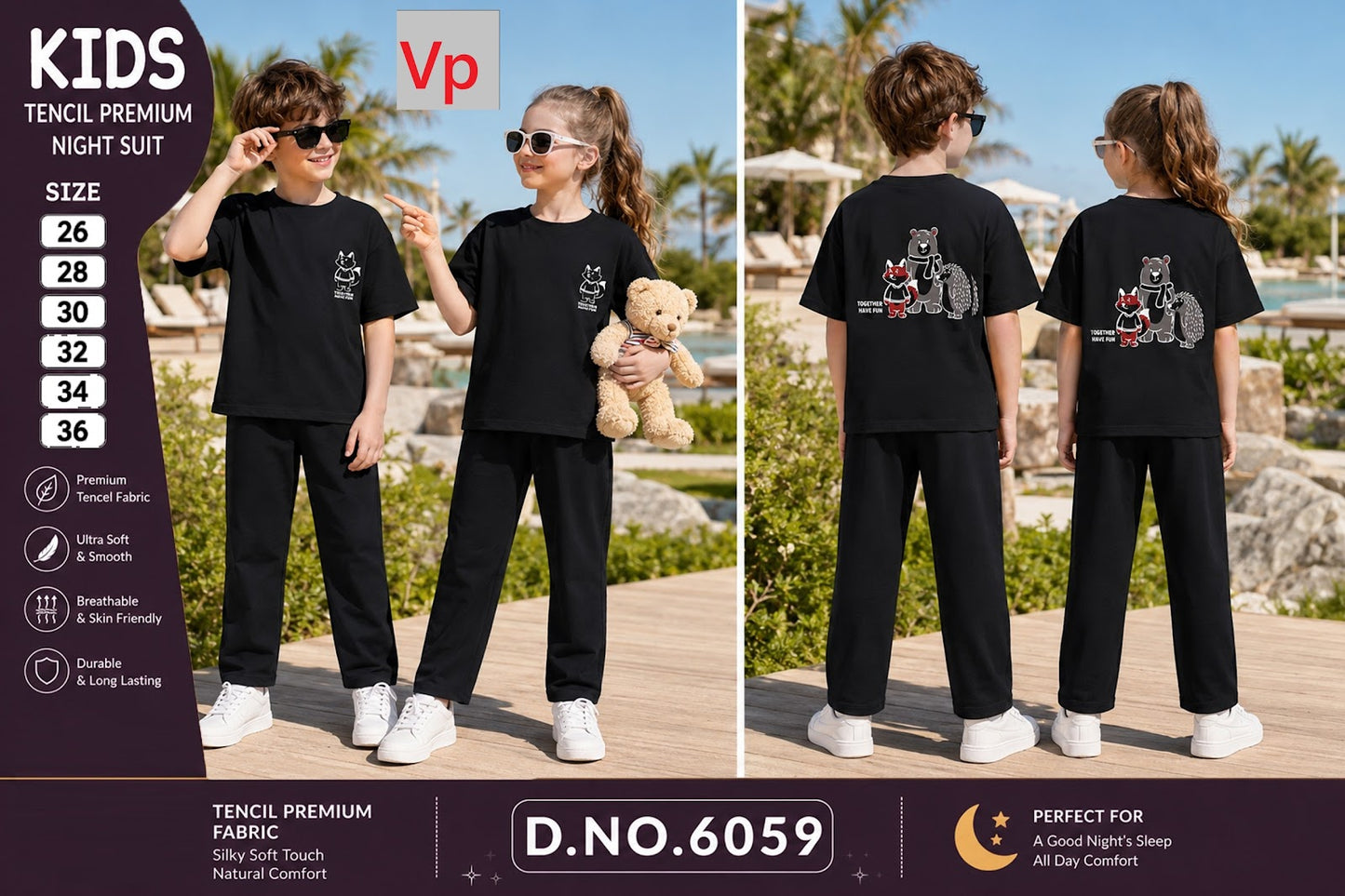 Dno 6059 Vp Tencil Unisex Kids Co Ord Set Exporter