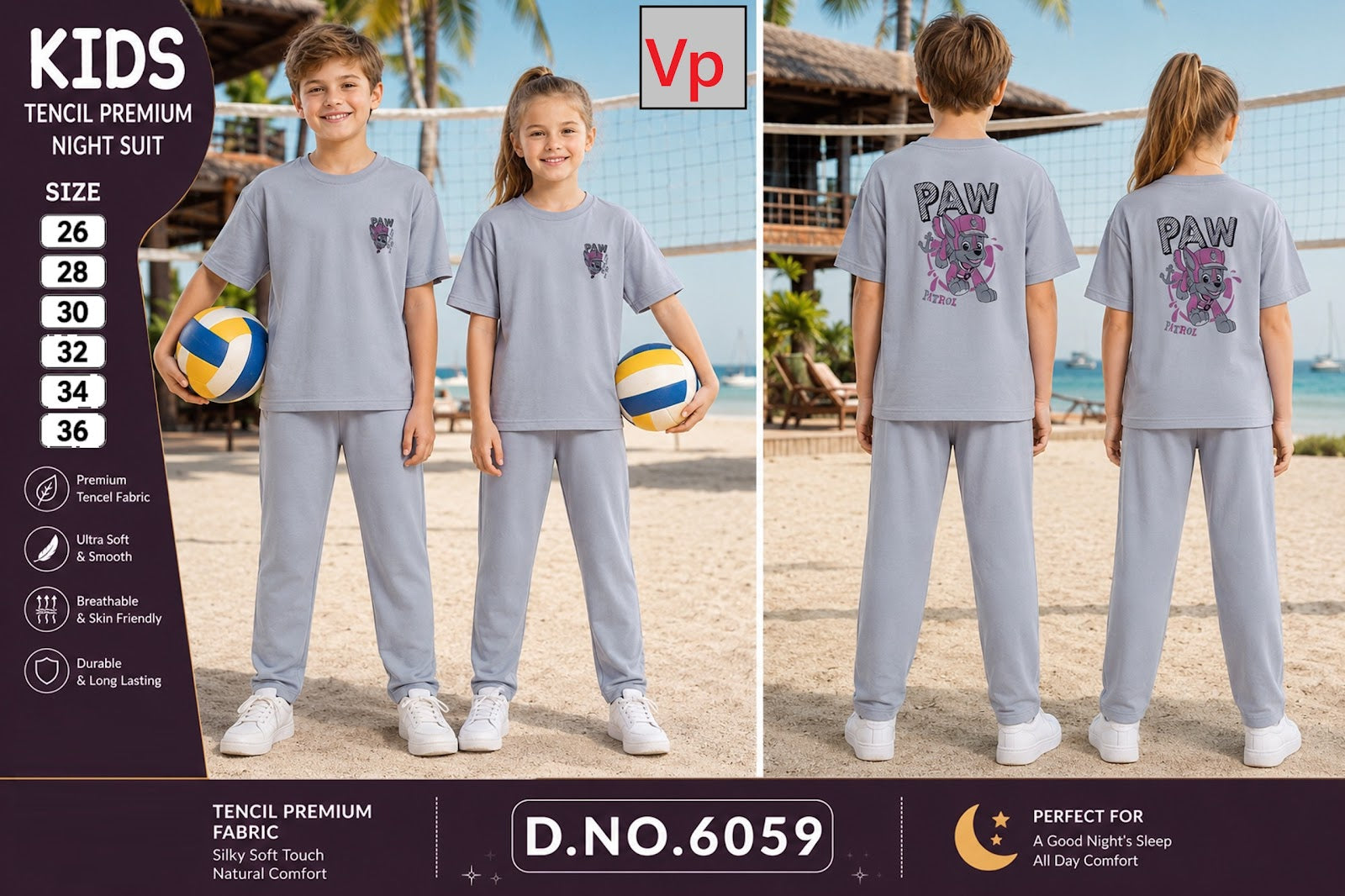 Dno 6059 Vp Tencil Unisex Kids Co Ord Set Exporter