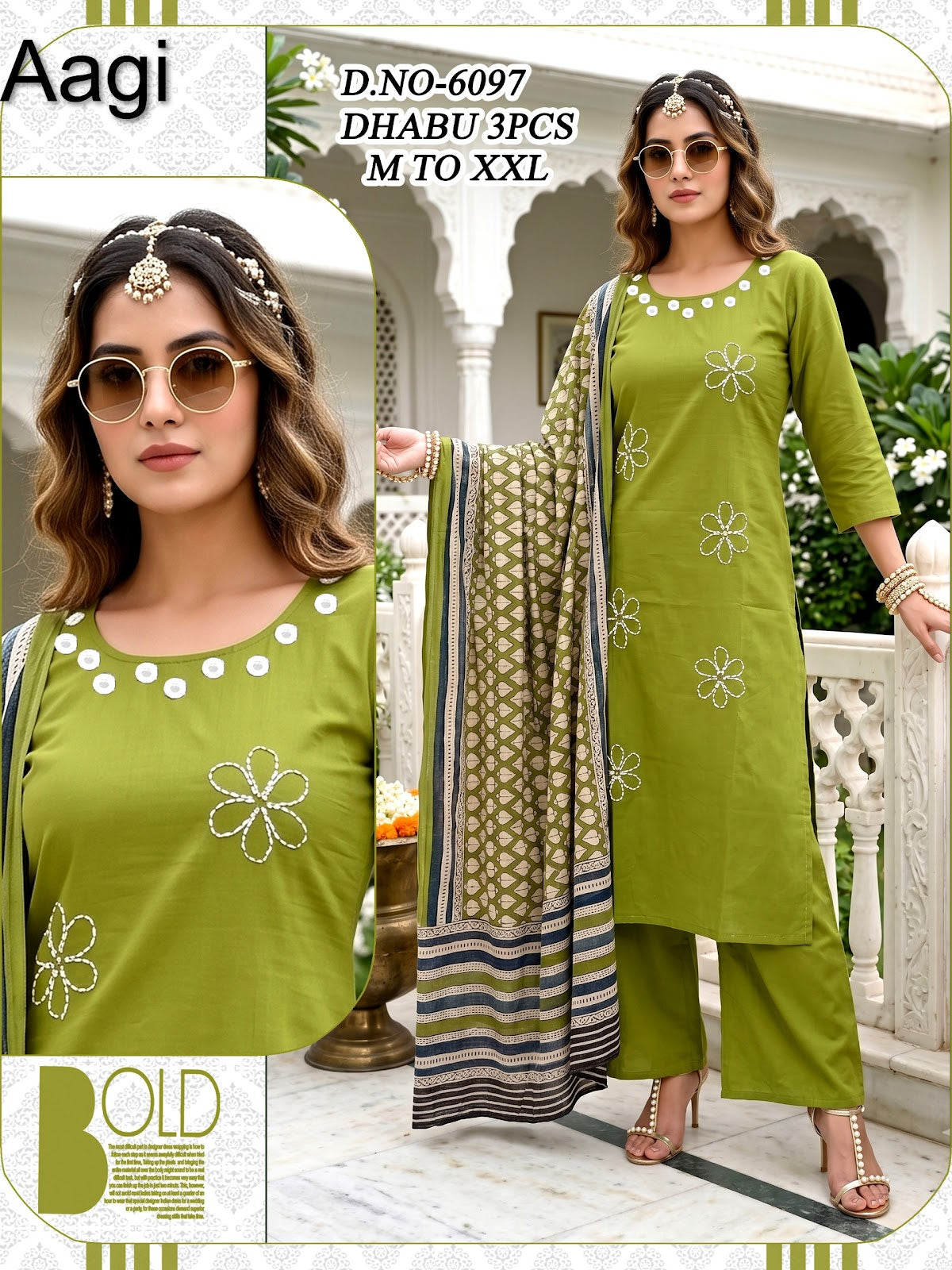 Dno 6097 Aagi Dhabu Cotton Readymade Plazzo Style Suits Exporter Ahmedabad