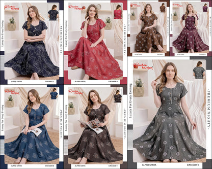Dno 6603-6616 Ruchee Fashion Alpine Night Gowns Wholesaler India