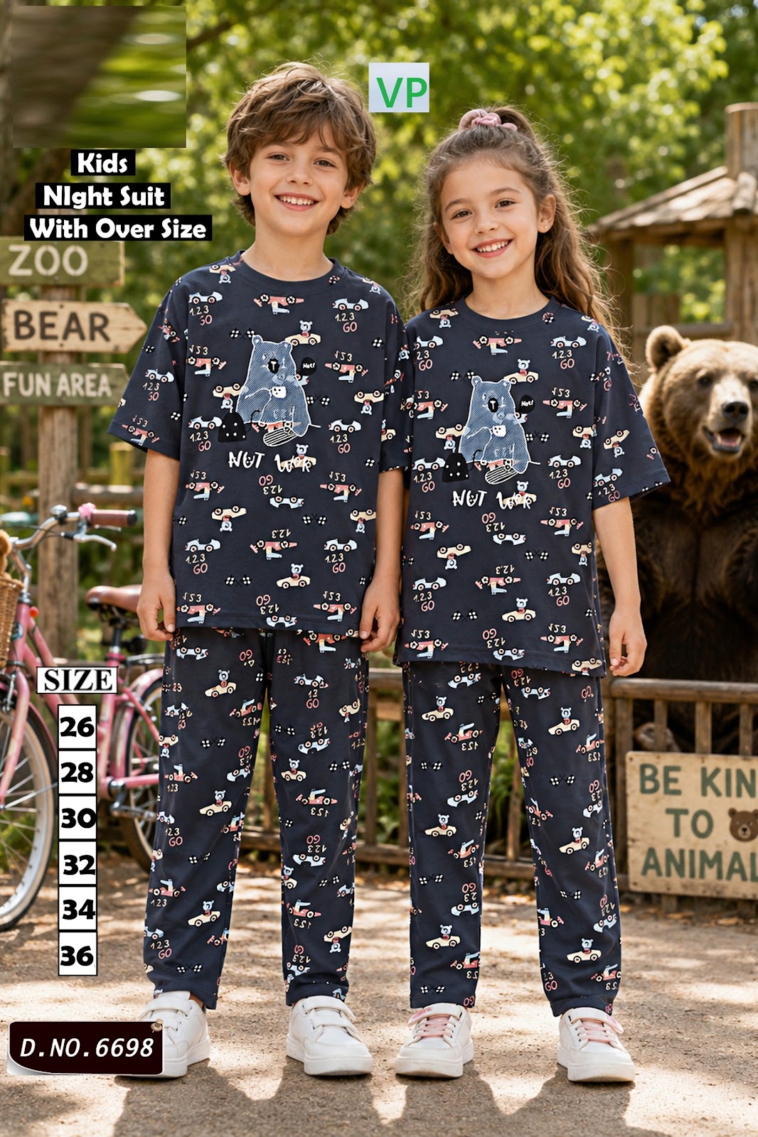 Dno 6698 110726 Vp Hosiery Cotton Unisex Kids Co Ord Set Manufacturer Gujarat