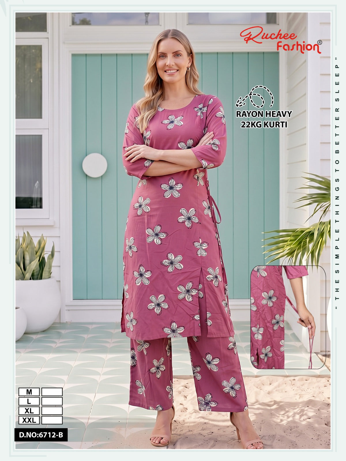 Dno 6708-6712 Ruchee Fashion Rayon 22Kg Co Ord Set Wholesale Price
