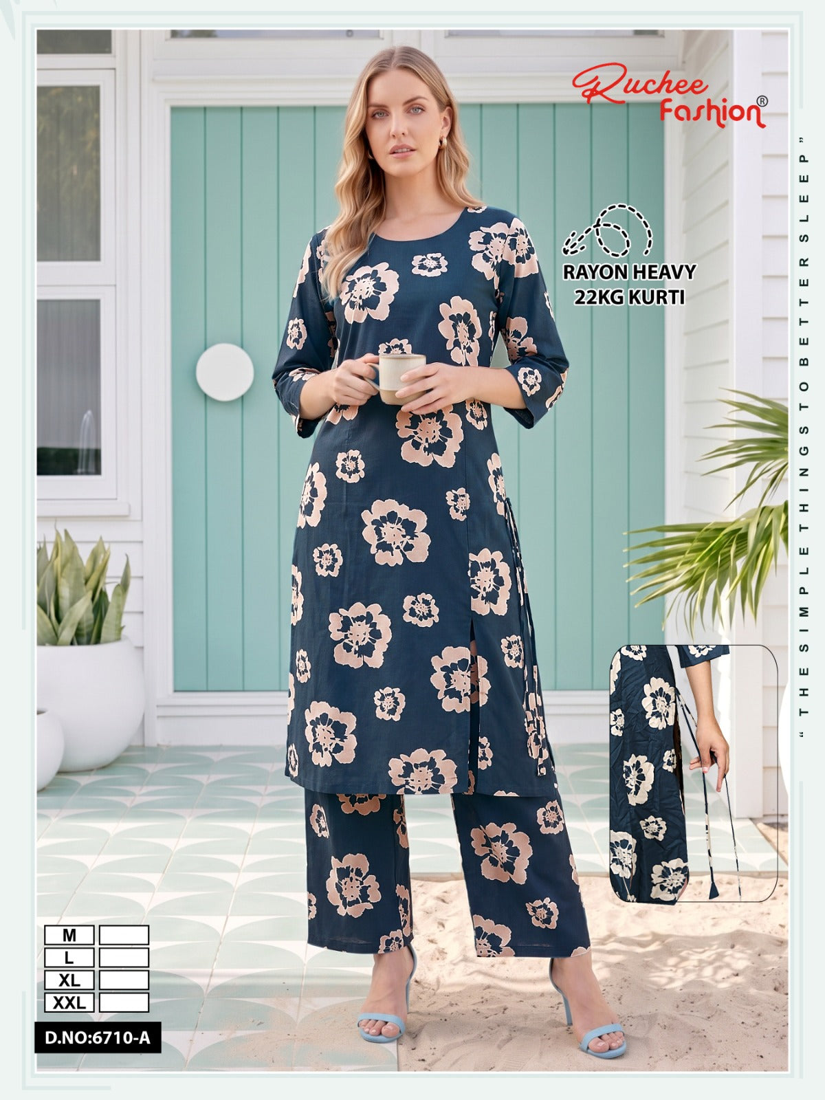 Dno 6708-6712 Ruchee Fashion Rayon 22Kg Co Ord Set Wholesale Price