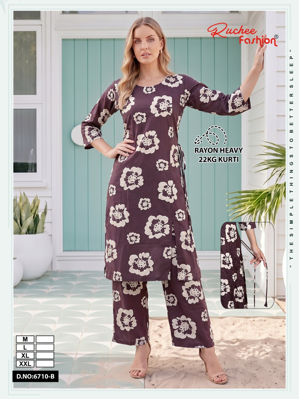 Dno 6708-6712 Ruchee Fashion Rayon 22Kg Co Ord Set Wholesale Price