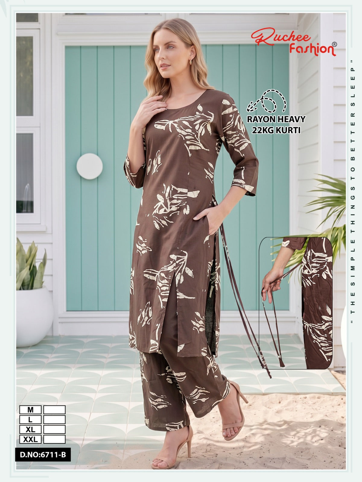 Dno 6708-6712 Ruchee Fashion Rayon 22Kg Co Ord Set Wholesale Price
