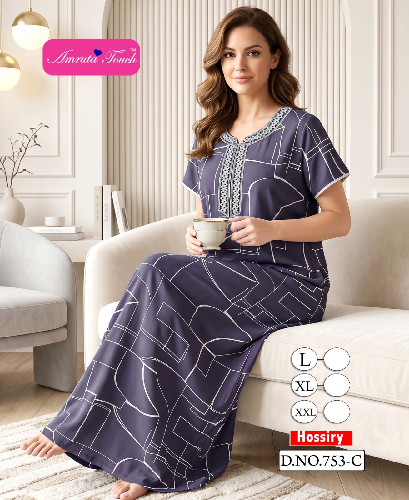 Dno 753 Kavyansika Hosiery Cotton Night Gowns Wholesale Price