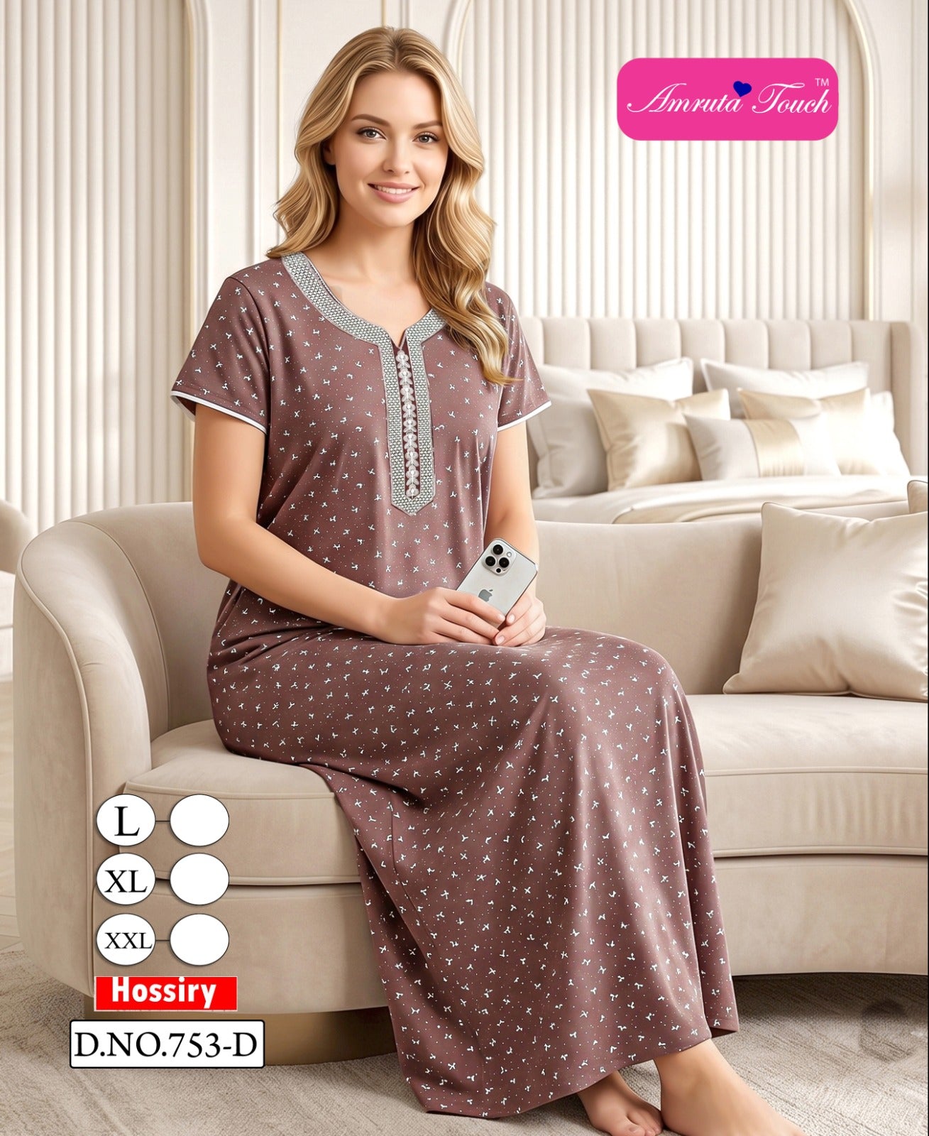 Dno 753 Kavyansika Hosiery Cotton Night Gowns Wholesale Price