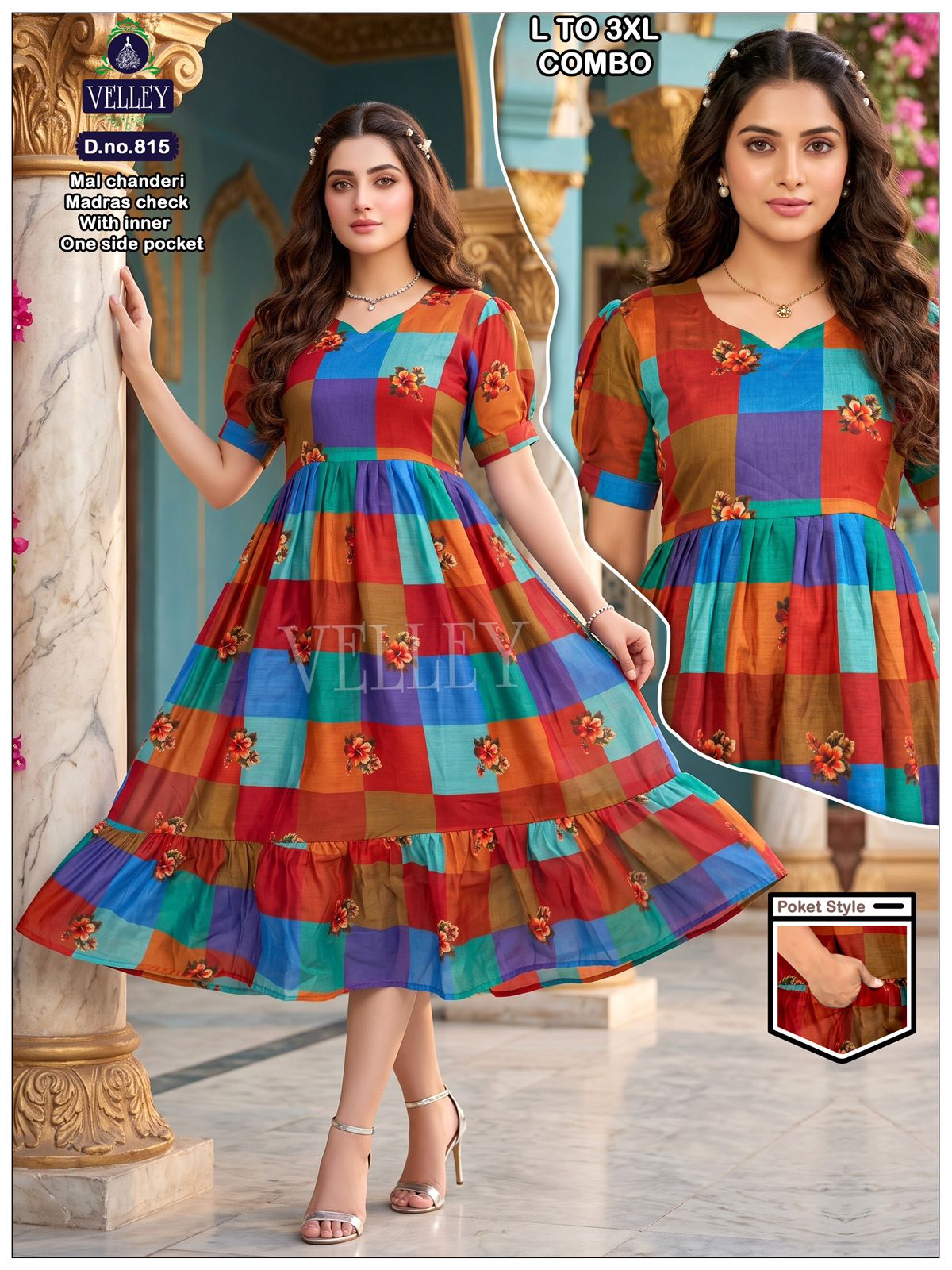 Dno 803-814 Velley Chanderi Anarkali Kurtis Wholesaler Ahmedabad