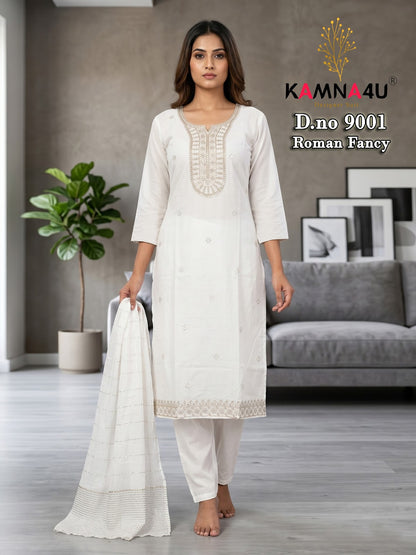 Dno 9001-9004 Kamna4U Roman Readymade Pant Style Suits Wholesale