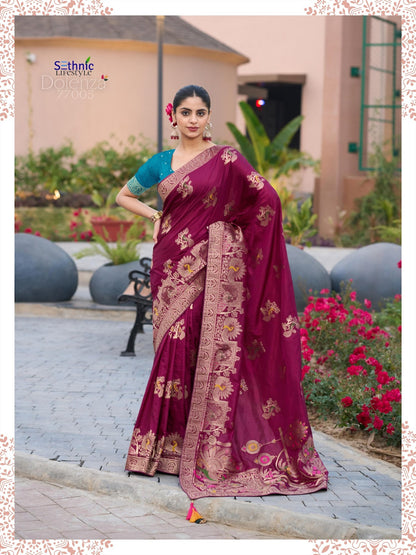 Dolenza 77001-77005 Sethnic Dola Silk Sarees Exporter India