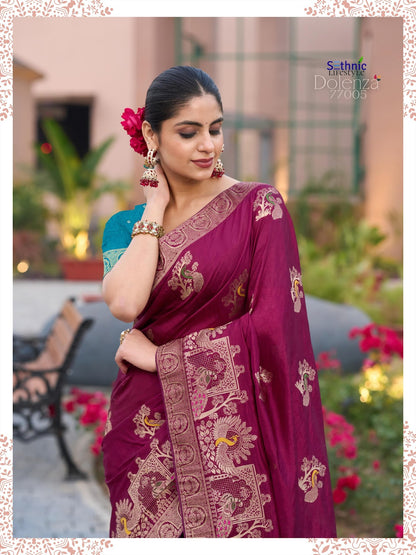 Dolenza 77001-77005 Sethnic Dola Silk Sarees Exporter India